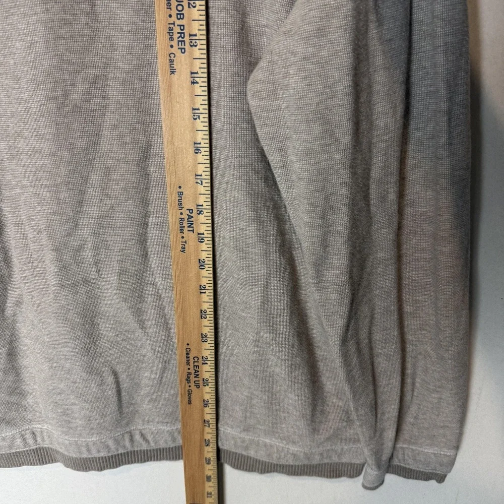 Banana Republic Sweater Mens XL Gray 1/4 Zip Mock Neck‎ Cotton Knit Pullover